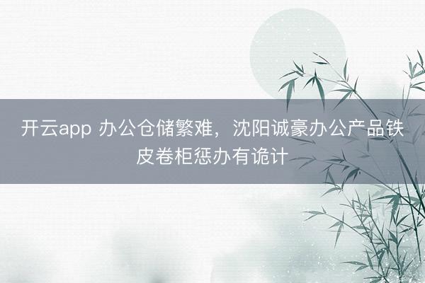 开云app 办公仓储繁难，沈阳诚豪办公产品铁皮卷柜惩办有诡计