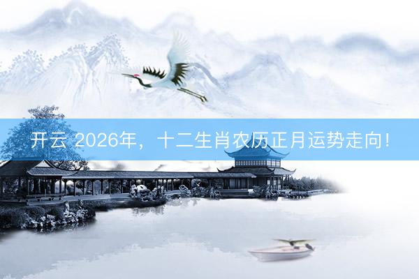 开云 2026年，十二生肖农历正月运势走向！