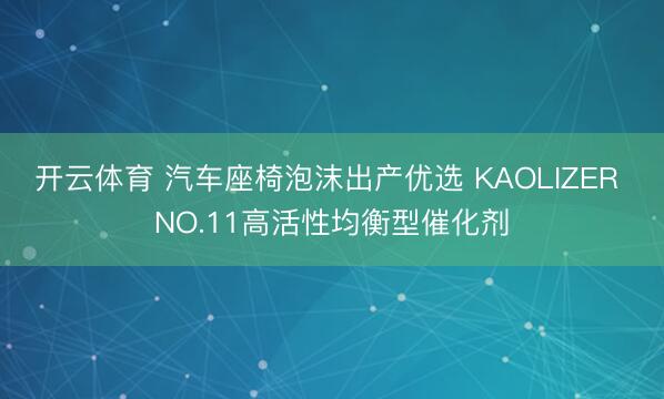 开云体育 汽车座椅泡沫出产优选 KAOLIZER NO.11高活性均衡型催化剂