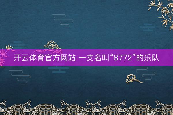 开云体育官方网站 一支名叫“8772”的乐队