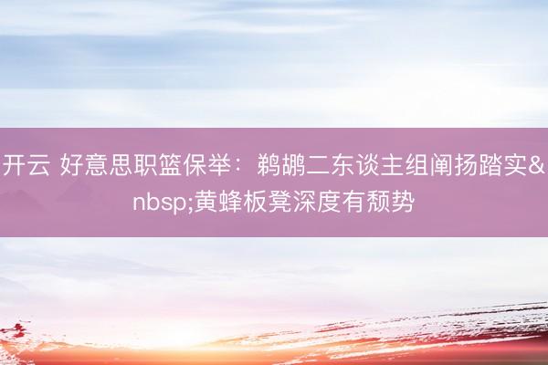 开云 好意思职篮保举：鹈鹕二东谈主组阐扬踏实&nbsp;黄蜂板凳深度有颓势