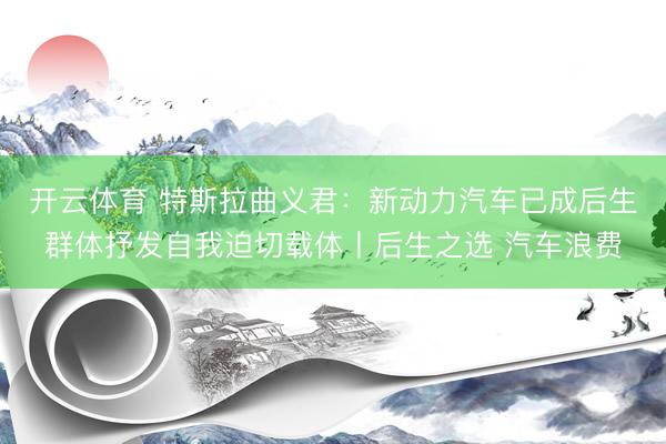 开云体育 特斯拉曲义君：新动力汽车已成后生群体抒发自我迫切载体丨后生之选 汽车浪费
